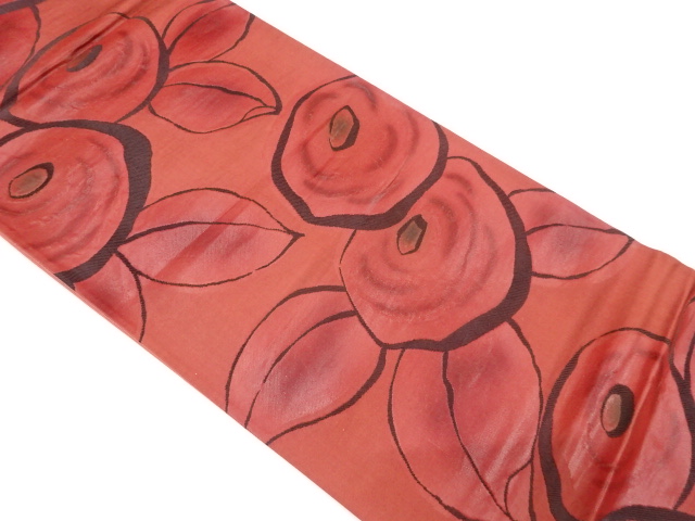 JAPANESE FUKURO OBI / WOVEN ABSTRACT FLOWER